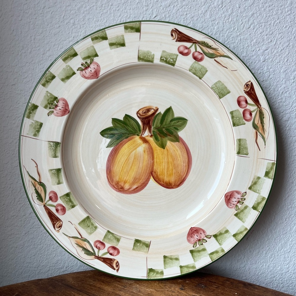 Casafina Portugal Handpainted Fruit Motif Platter 14”